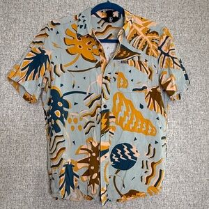 Volcom Kids 14Y XL Multicolor Tropical Print Shirt Cotton and Viscose